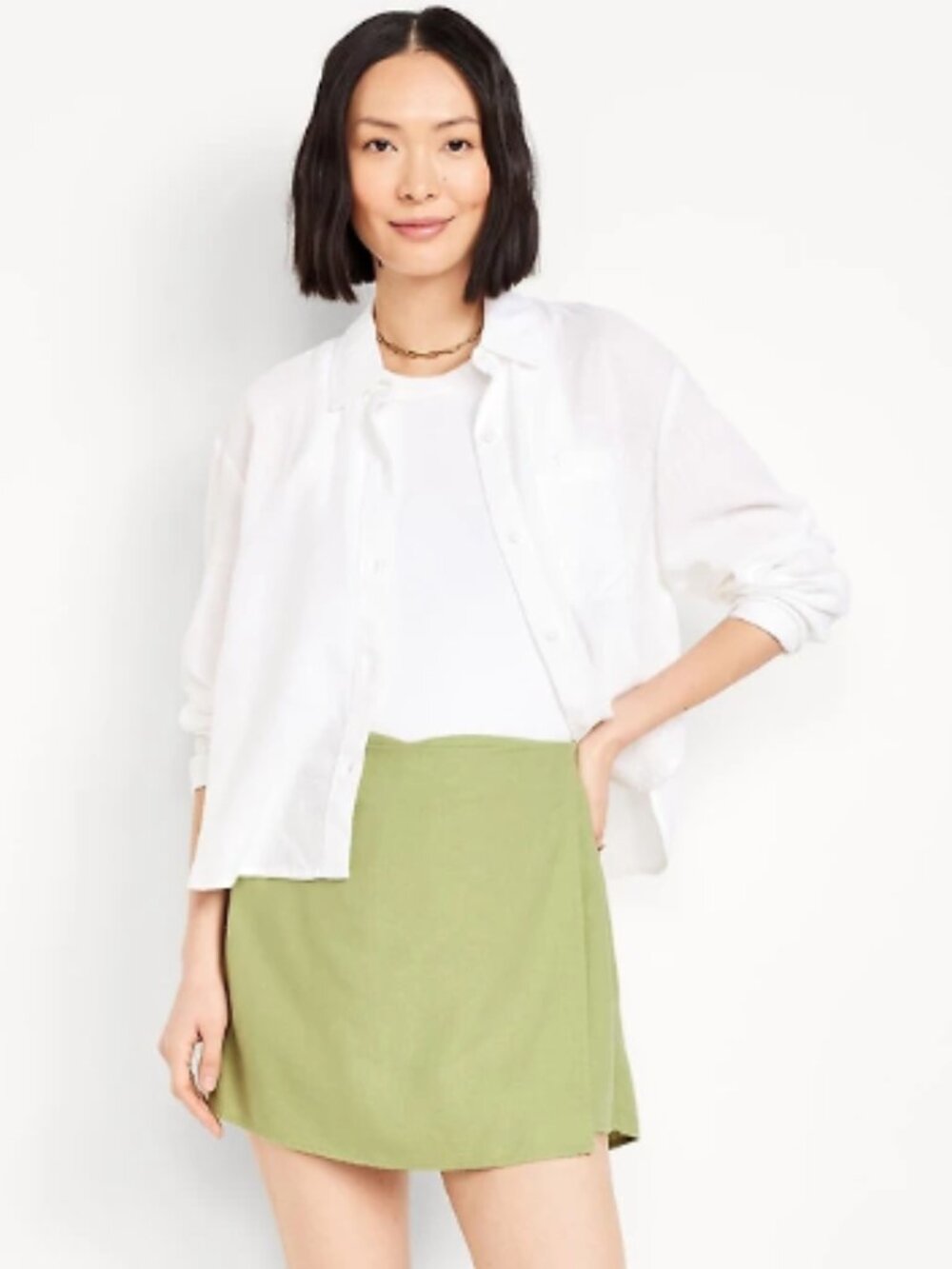 Old Navy Green Skort | Sage Olive A-Line High Waist | A-Line Wrap Size Medium